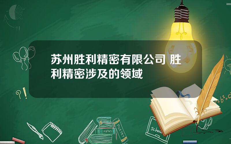 苏州胜利精密有限公司 胜利精密涉及的领域